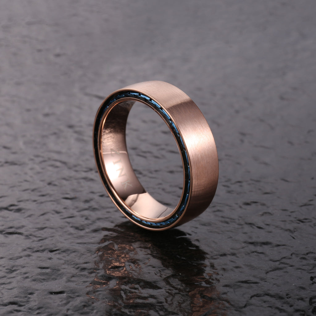 Zink Men's Rose Gold Stainless Steel Ring | Zjrg03511