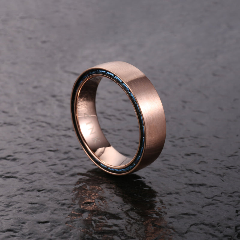 Zink Men's Rose Gold Stainless Steel Ring | Zjrg03511