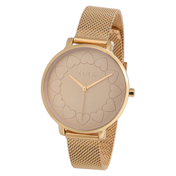 Zink Women's Watch With Gold Stainless Steel Case And Gold Stainless Steel Band by i-watch