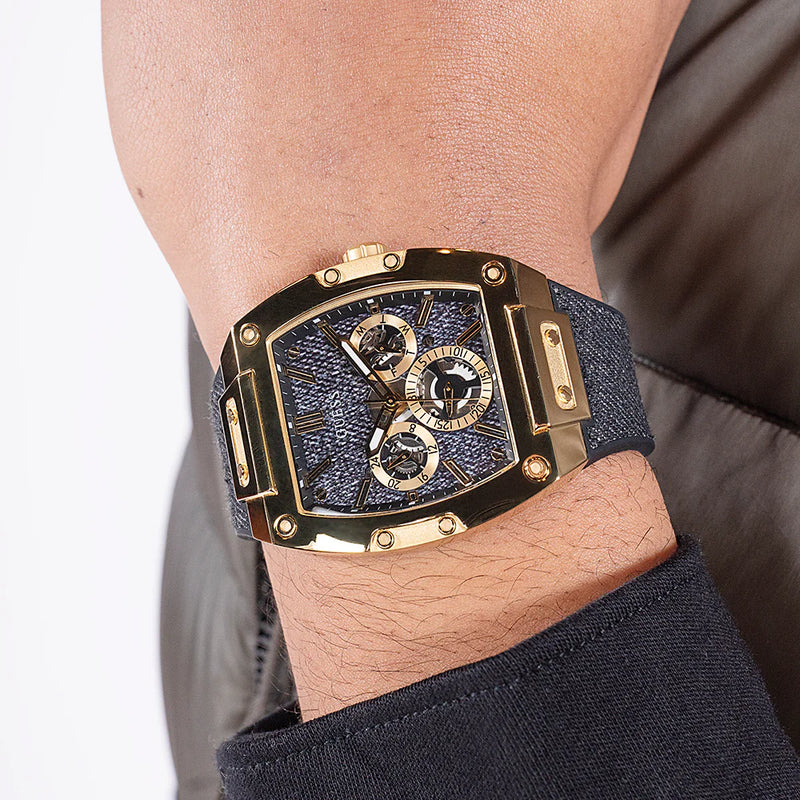 Guess Men's Gold Stainless Steel, Black Silicone | Gw0786g1 by i-watch