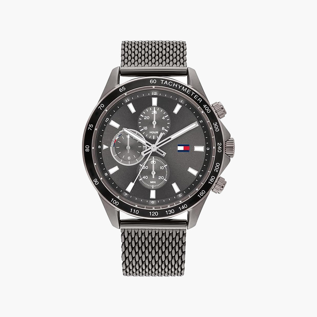 TOMMY HILFIGER 1792019 - BOLD GREY STAINLESS STEEL MEN'S WATCH - MODERN ELEGANCE & FUNCTIONALITY