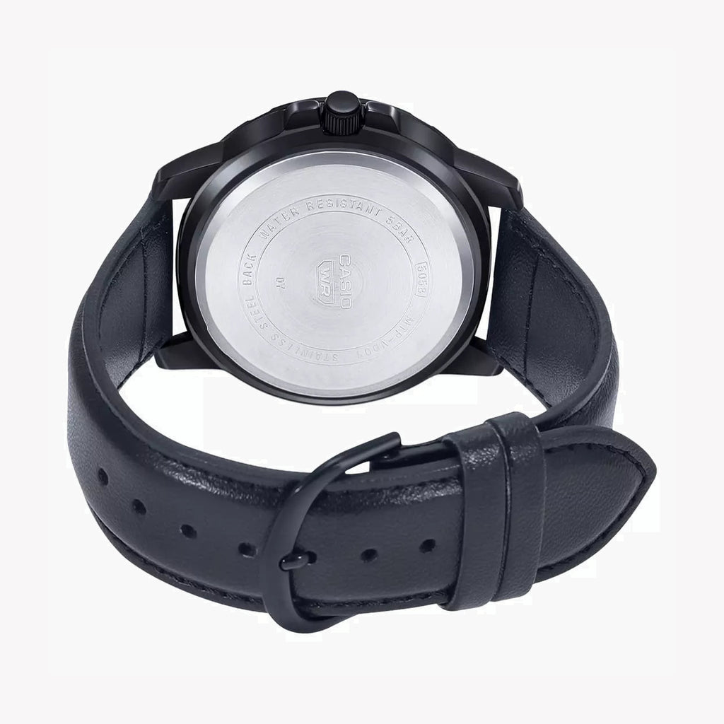 CASIO MTP-VD01BL-5BVUDF RUGGED ELEGANCE - MEN'S TIMEPIECE WITH BROWN DIAL & BLACK LEATHER BAND-i-Watch-2