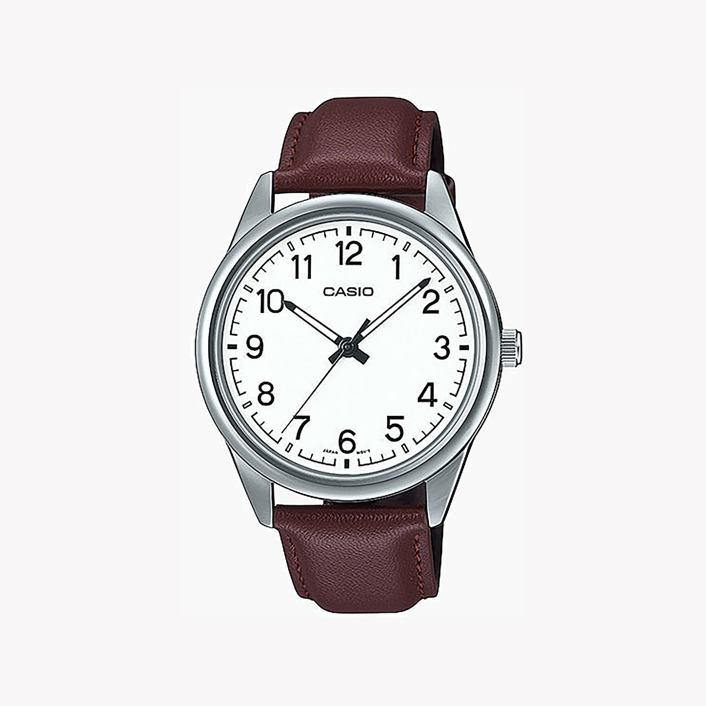 CASIO MTP-V005L-7B4 ADVENTURE TIMEPIECE - ELEGANT STAINLESS STEEL AND LEATHER MEN'S WATCH-i-Watch-2