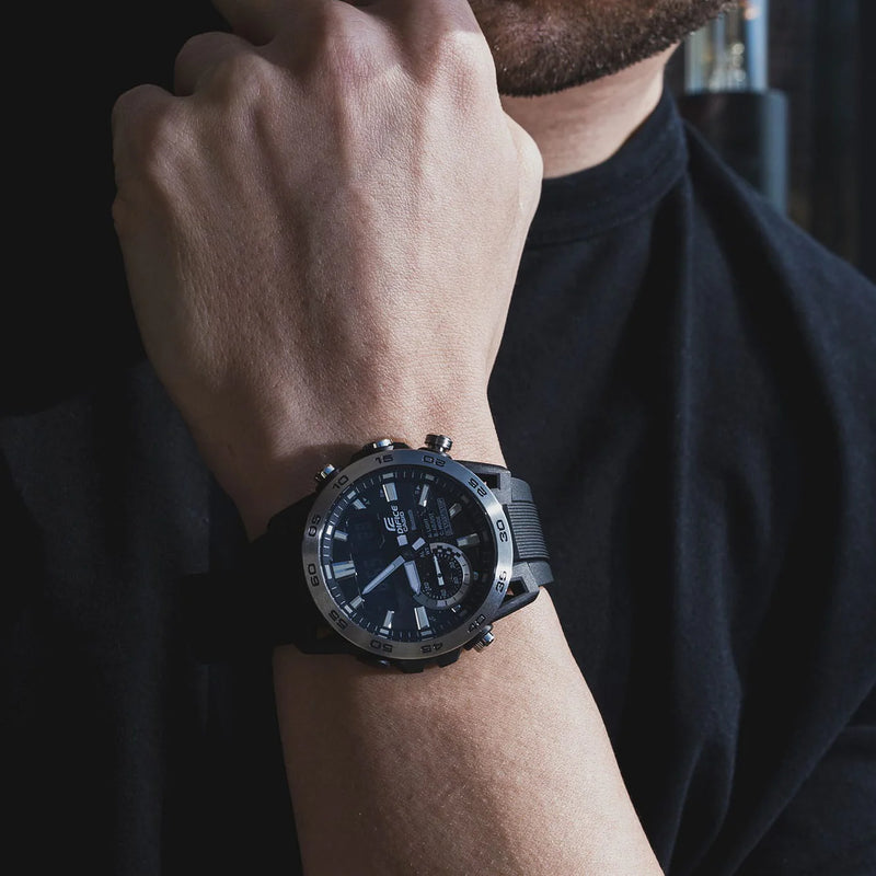 Edifice Men's Black Watch, Composite Case | Ecb-40p-1aef by i-watch