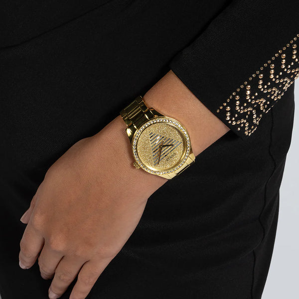 Guess Women's Gold Stainless Steel Watch, Gold Dial | Gw0605l2 by i-watch