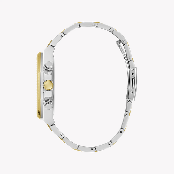Guess Men's Gold/Silver Stainless Steel, Blue Dial | Gw0703g3 by i-watch