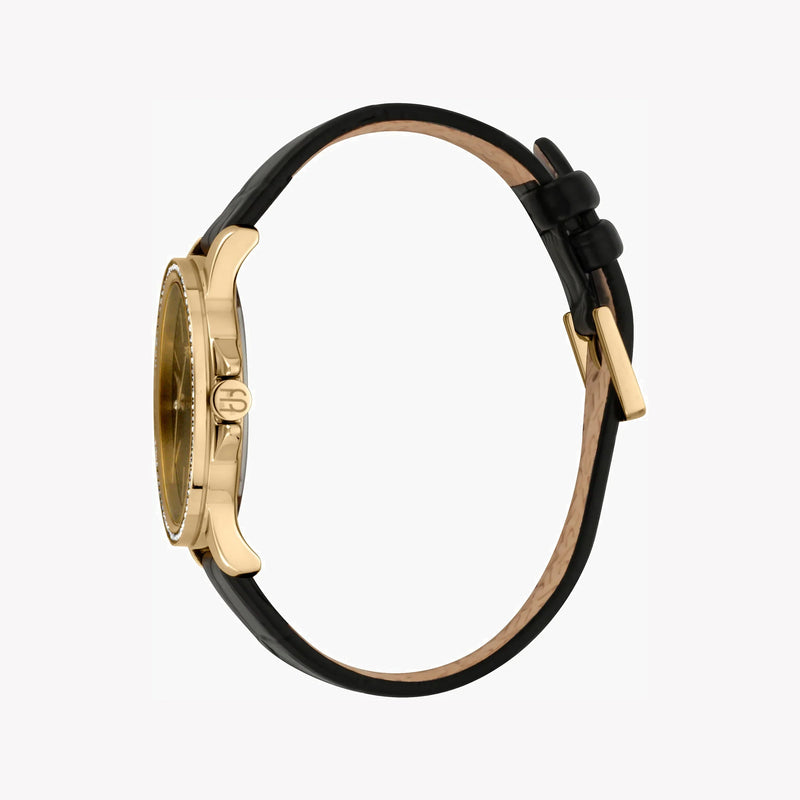 Esprit Women's Black Leather Watch, Black Dial | Es1l185m0065 by i-watch