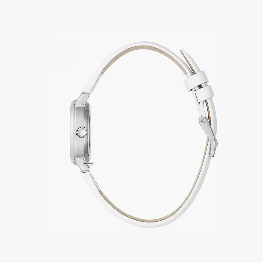 Guess Women's Silver Watch, White Leather Band | Gw0246l1 by i-watch