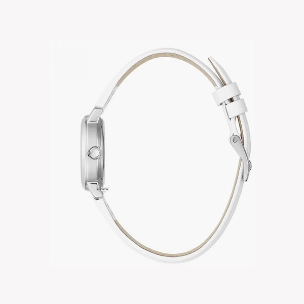 Guess Women's Silver Watch, White Leather Band | Gw0246l1 by i-watch