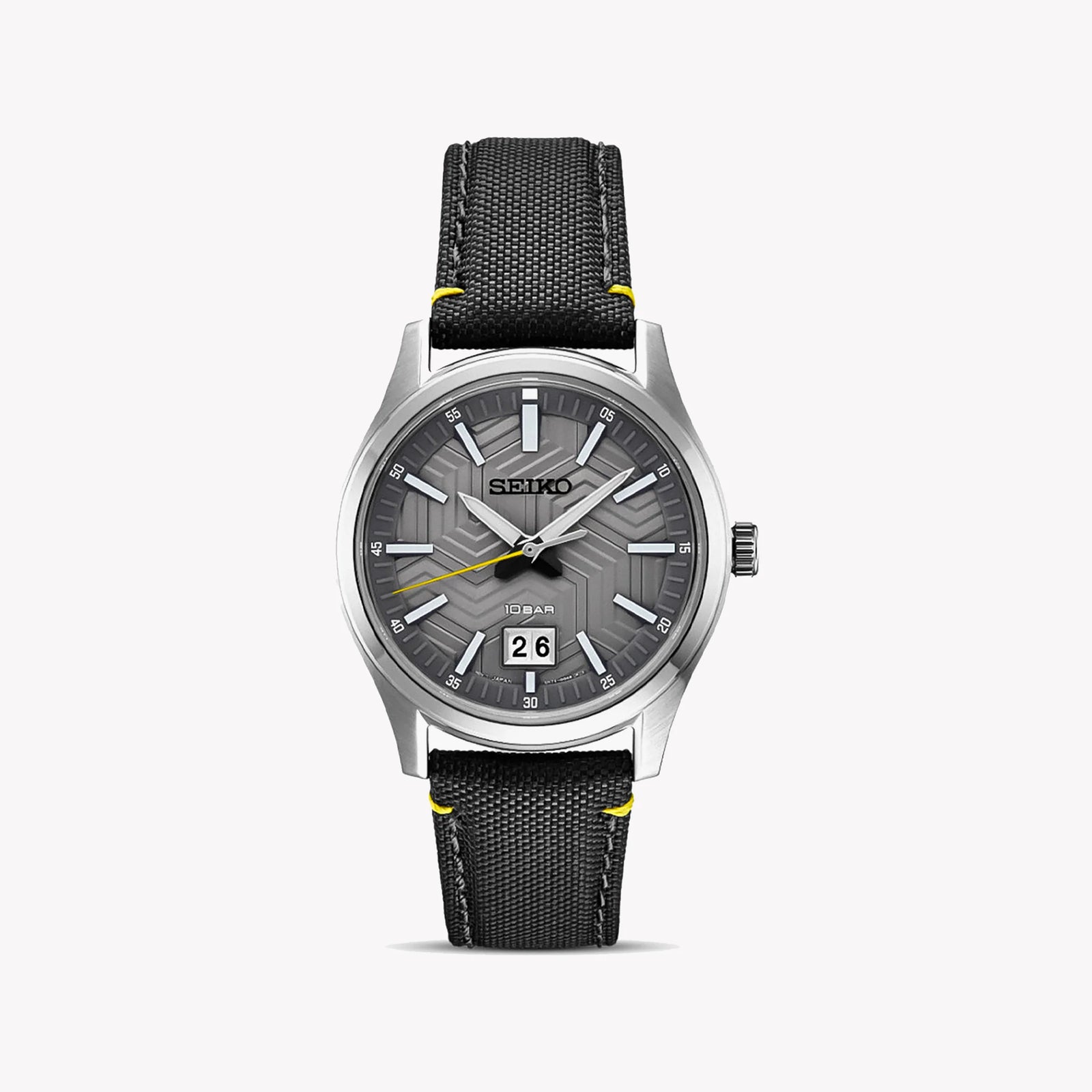 Seiko Men's Grey Stainless Steel Watch, Black Leather | Sur543p1 by i-watch