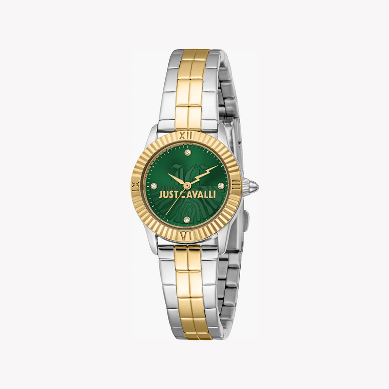 Just Cavalli Women's Two-Tone Watch, Dark Green Dial | Jc1l328m0085 by i-watch
