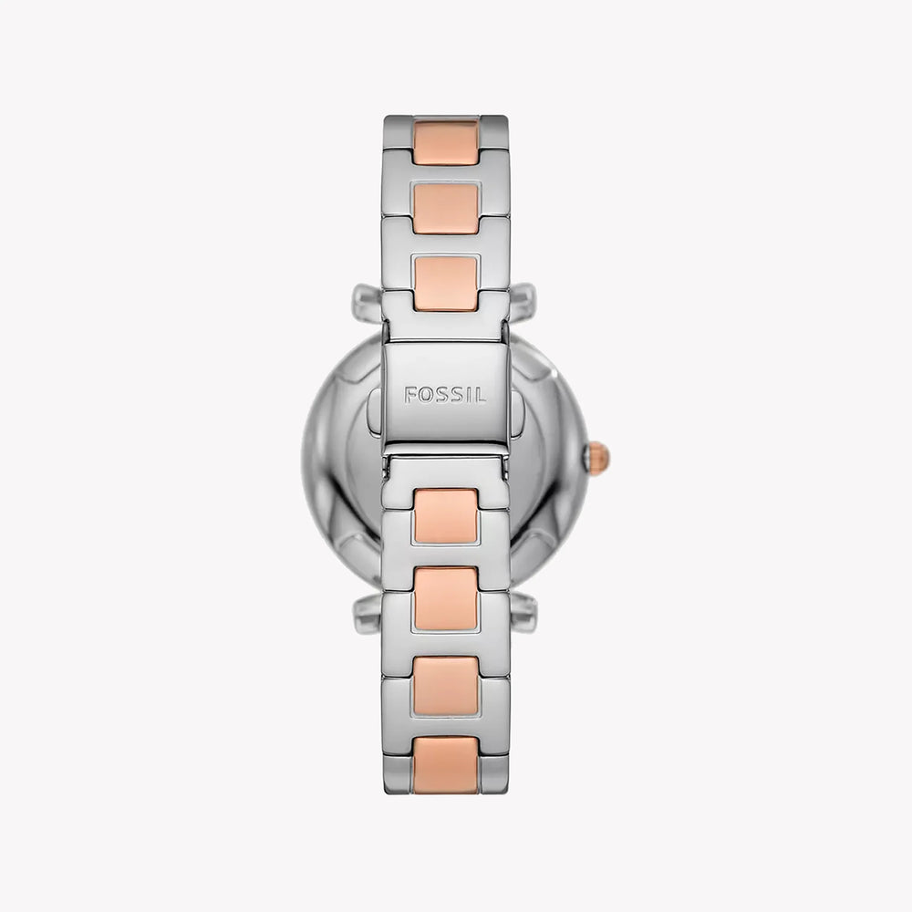 Fossil Women's Rose Gold Watch, Silver Dial | Es5156 by i-watch