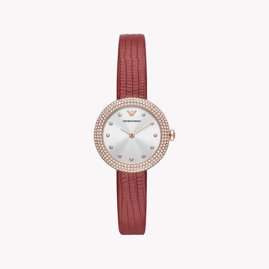 Emporio Armani AR11438 Rose Gold & Red Leather Women's Watch-i-Watch