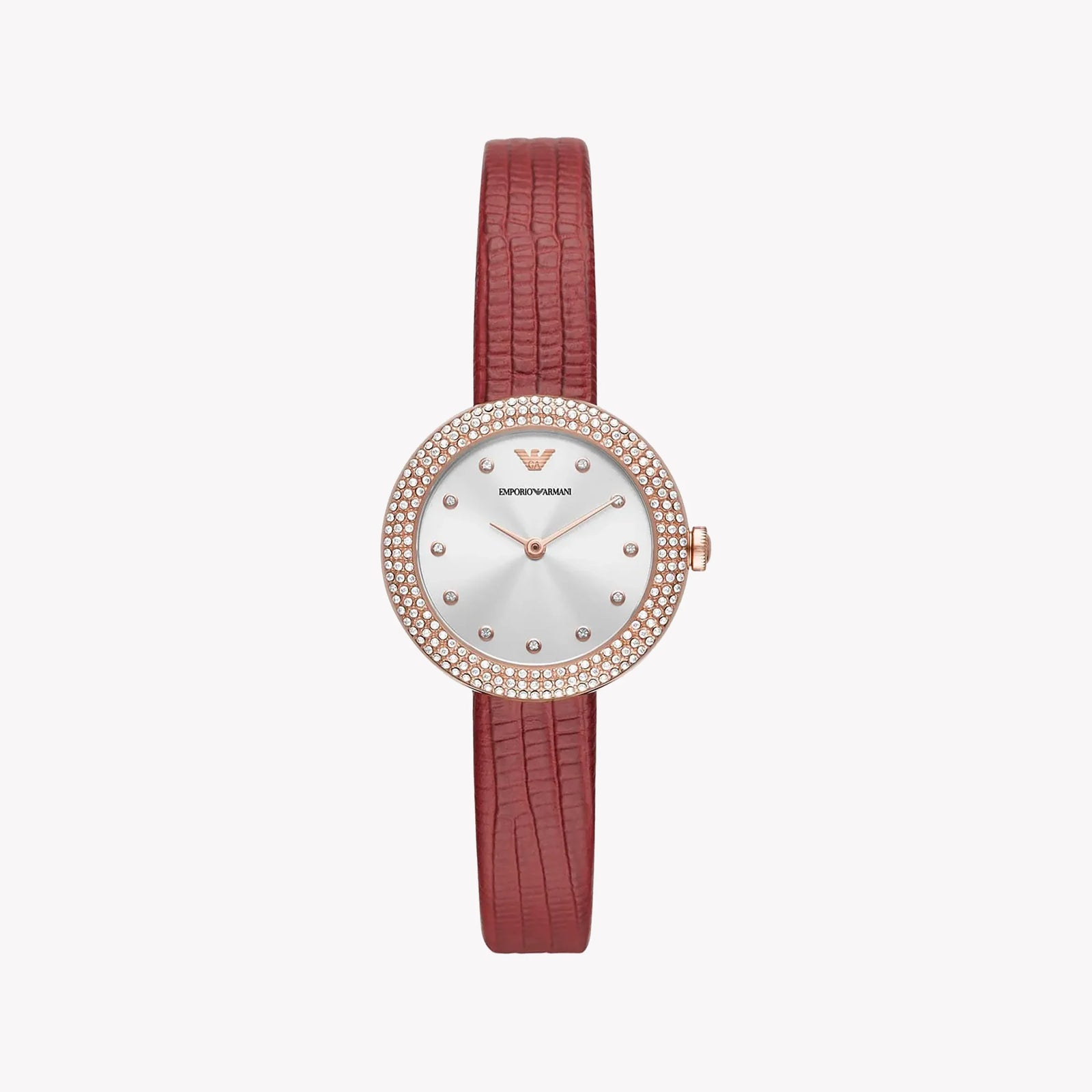 Emporio Armani Women's Red Leather Watch, Rose Gold | Ar11438 by i-watch