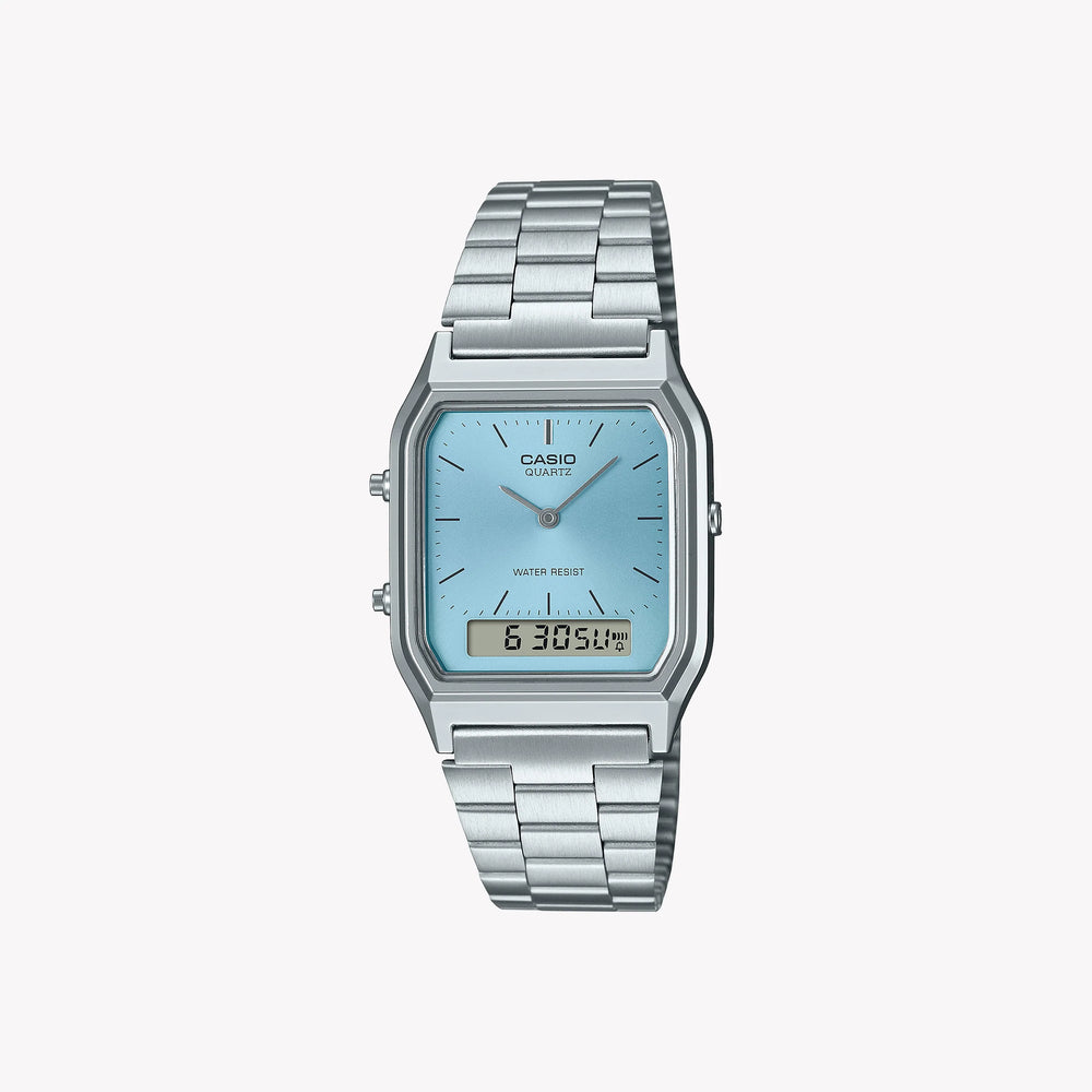 Casio Women's Silver Resin Watch, Cyan Dial | Aq-230a-2a1mqy – i-watch