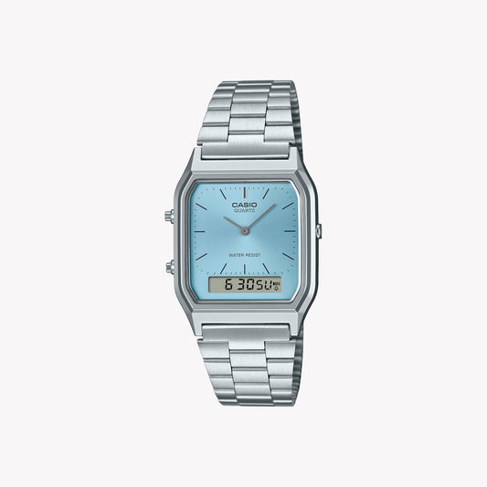 Montre Casio AQ-230A-2A1MQY vintage argentée pour femme