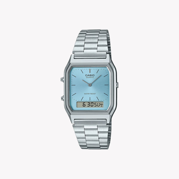 Casio Women's Silver Resin Watch, Cyan Dial | Aq-230a-2a1mqy by i-watch