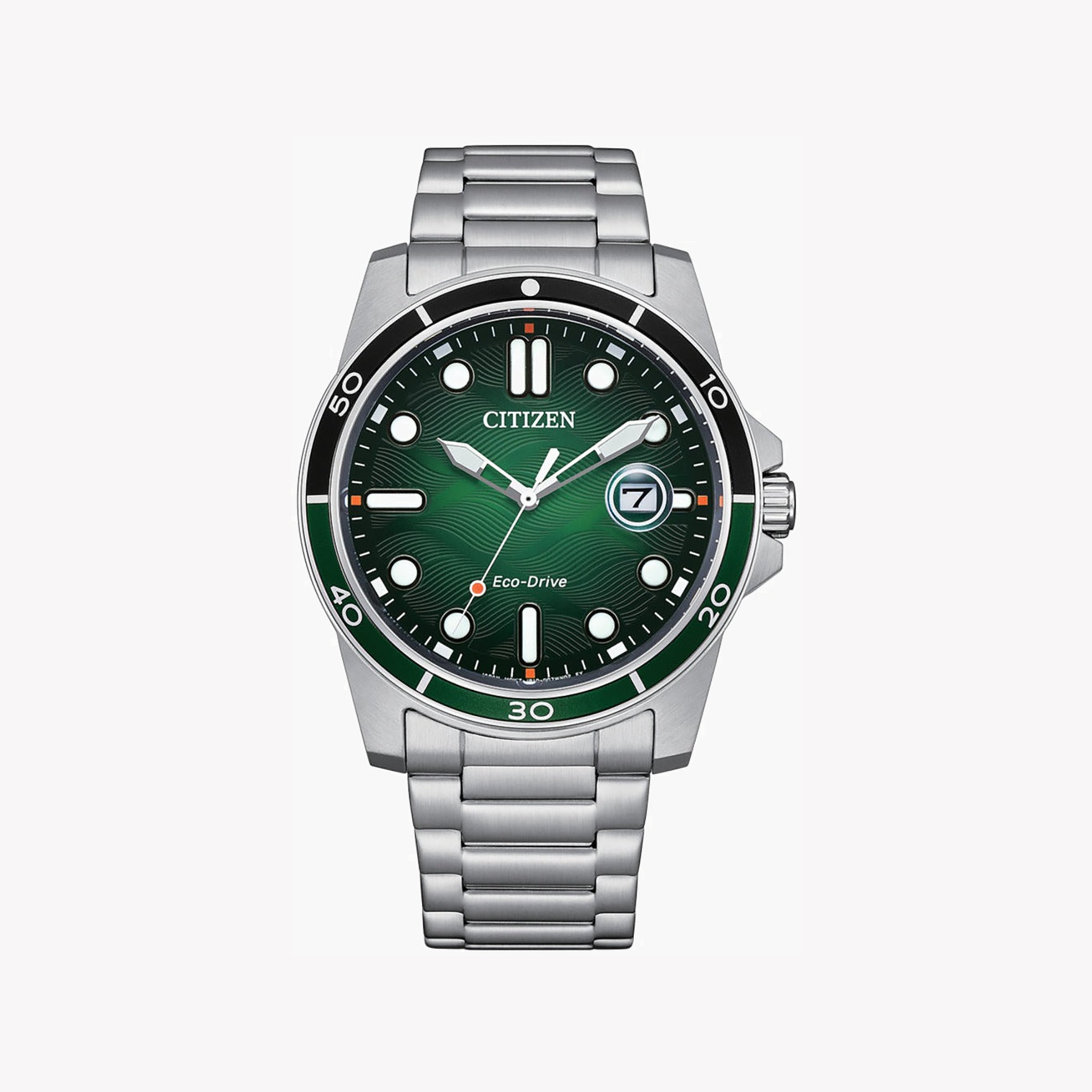 CITIZEN AW1811-82X - DYNAMIC PRECISION MEN'S TIMEPIECE WITH STRIKING GREEN DIAL & STAINLESS STEEL BRACELET