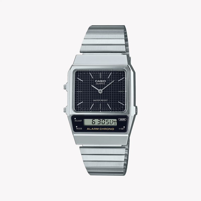 Casio Men's Silver Watch, Black Dial | Aq-800e-1adf by i-watch