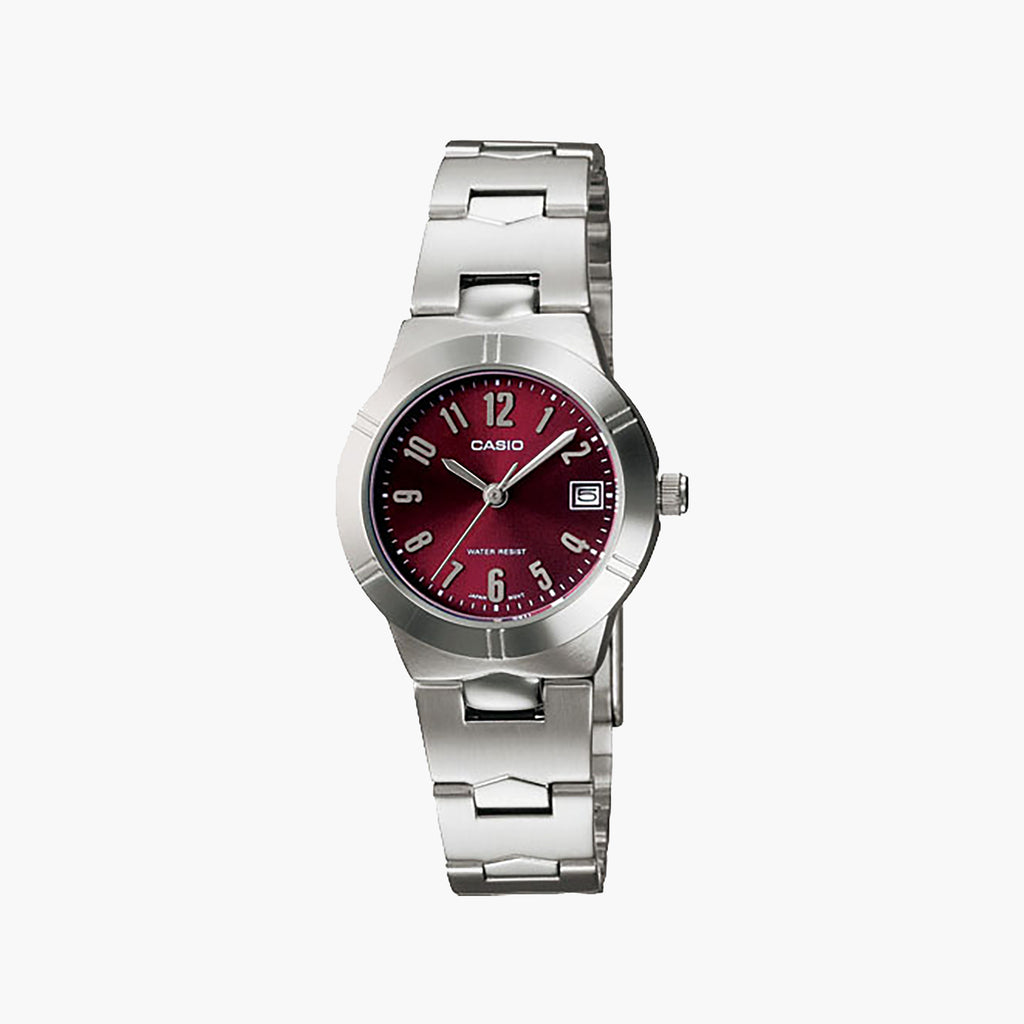 Casio Enticer Lady Watch - Stylish Red Dial, SKU: [YourSKU]-i-Watch