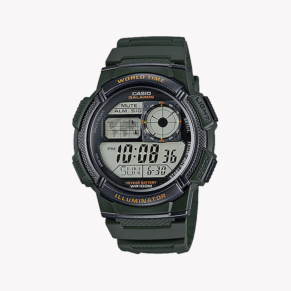Casio Men's Green Resin Watch, Digital Display | Ae-1000w-3avdf by i-watch
