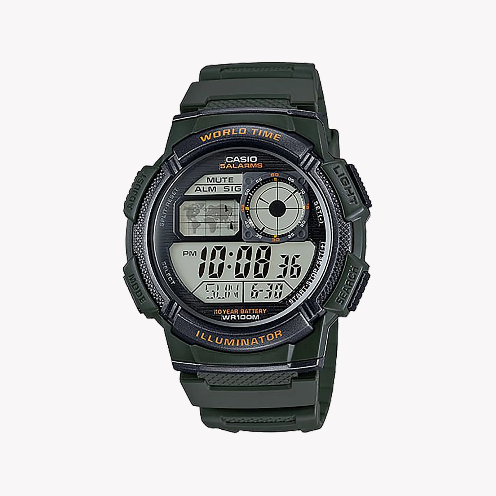Casio Men's Green Resin Watch, Digital Display | Ae-1000w-3avdf by i-watch