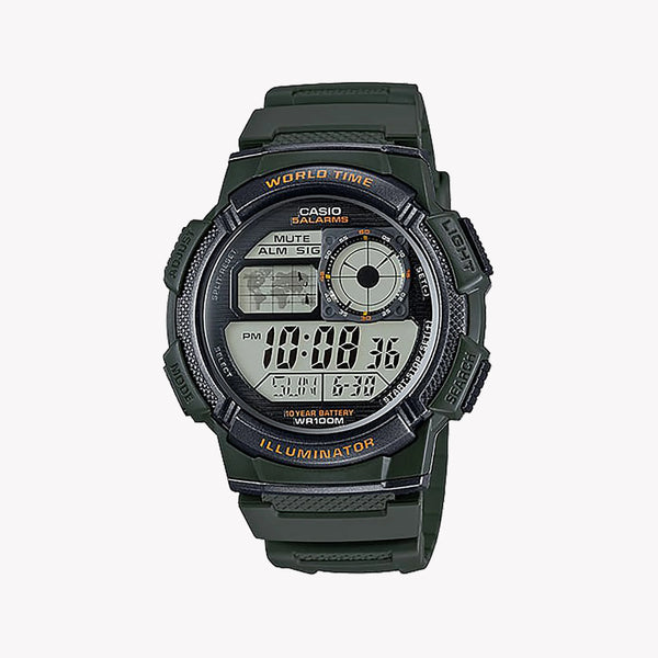 Casio Men's Green Resin Watch, Digital Display | Ae-1000w-3avdf by i-watch