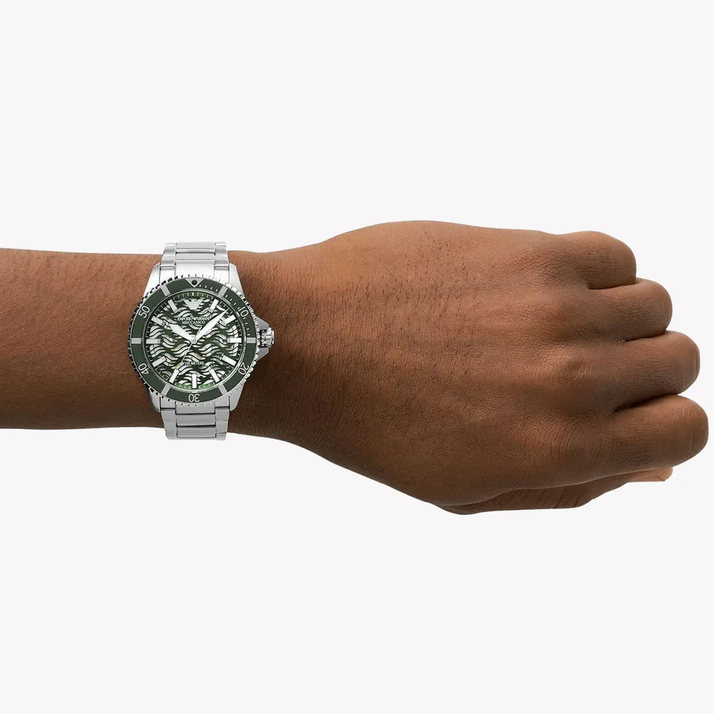 Emporio Armani Men's Silver Watch, Green Dial | Ar60061 by i-watch