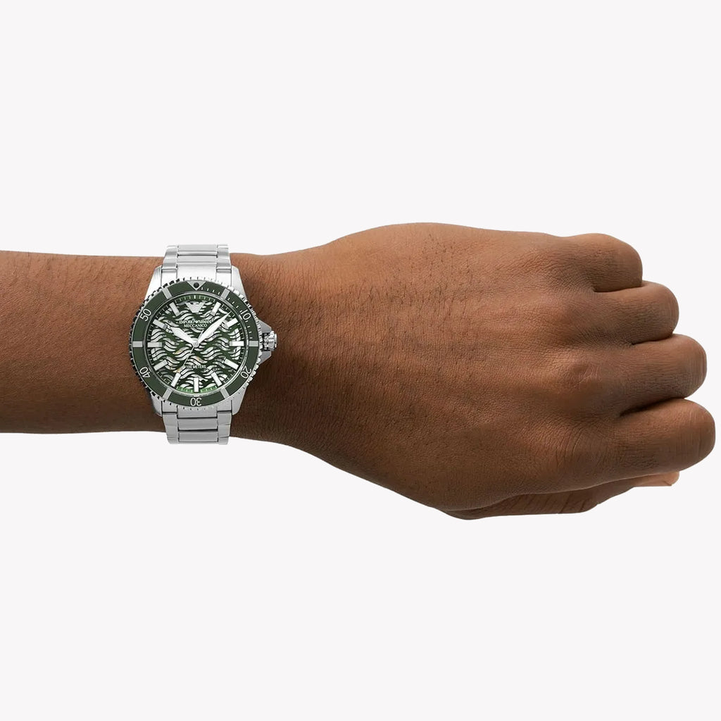 EMPORIO ARMANI AR60061 - DISTINGUISHED GREEN DIAL MEN'S WATCH WITH STAINLESS STEEL BRACELET-i-Watch-4