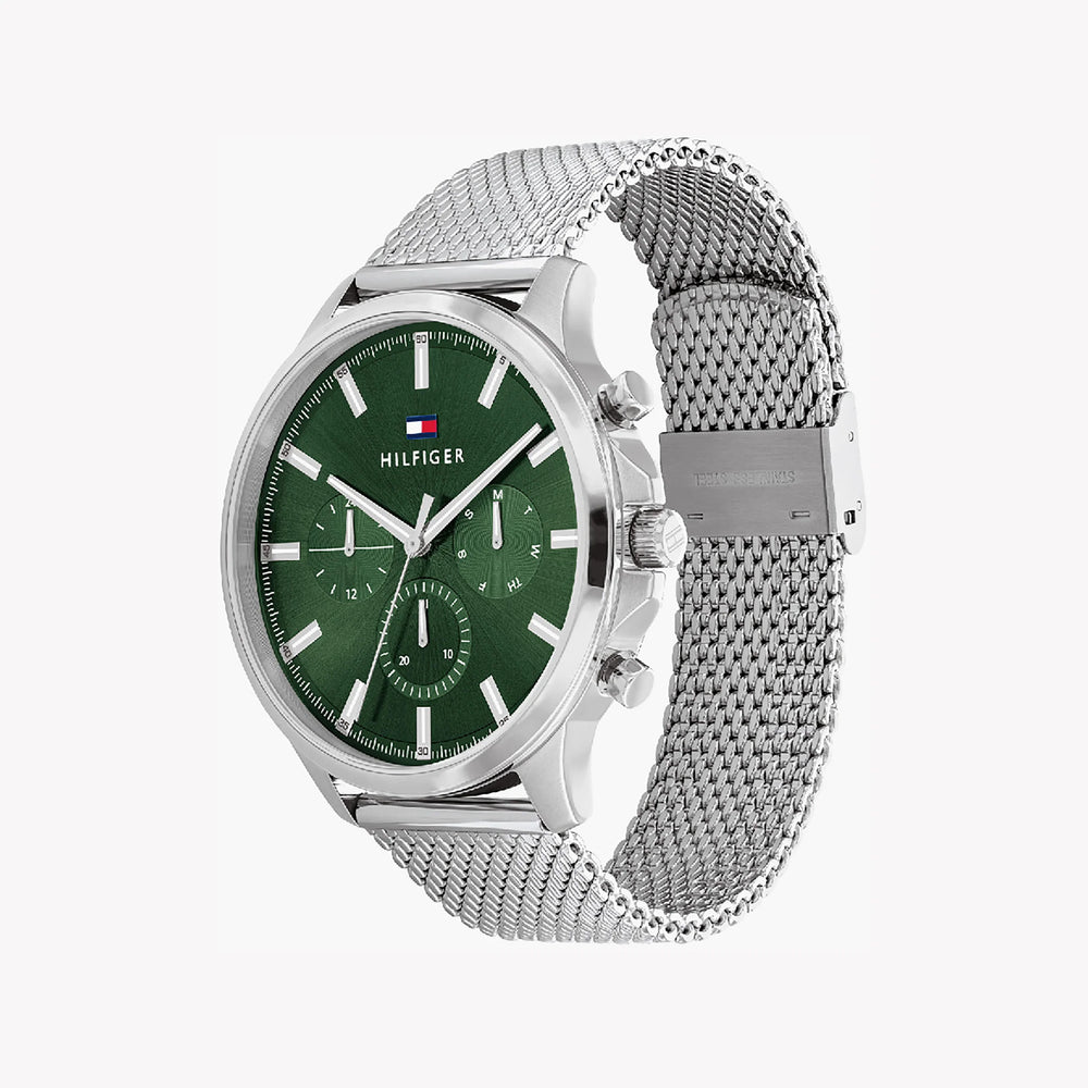 Tommy Hilfiger Men's Silver Watch, Green Dial | 1683474 by i-watch