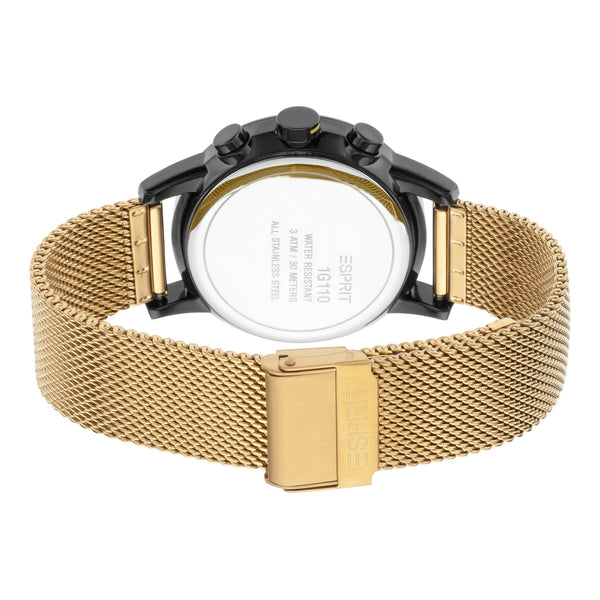 Esprit Men's Elegance - Gold Stainless Steel Band With Black Dial - Timeless Style by i-watch