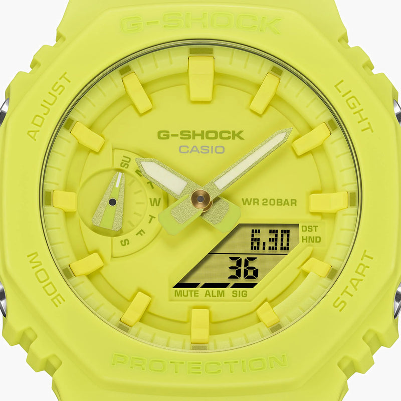 G-Shock Men's Yellow Resin Watch, Bright And Bold | Ga-2100-9a9dr by i-watch