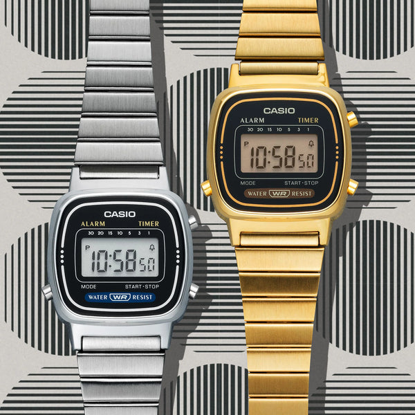 Casio Unisex Silver Resin Watch, Stainless Steel Band | La670wa-1df by i-watch
