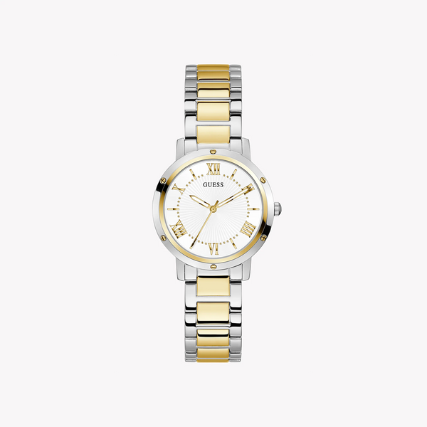 Guess Women's Gold Stainless Steel Watch, White Dial | Gw0404l2 by i-watch