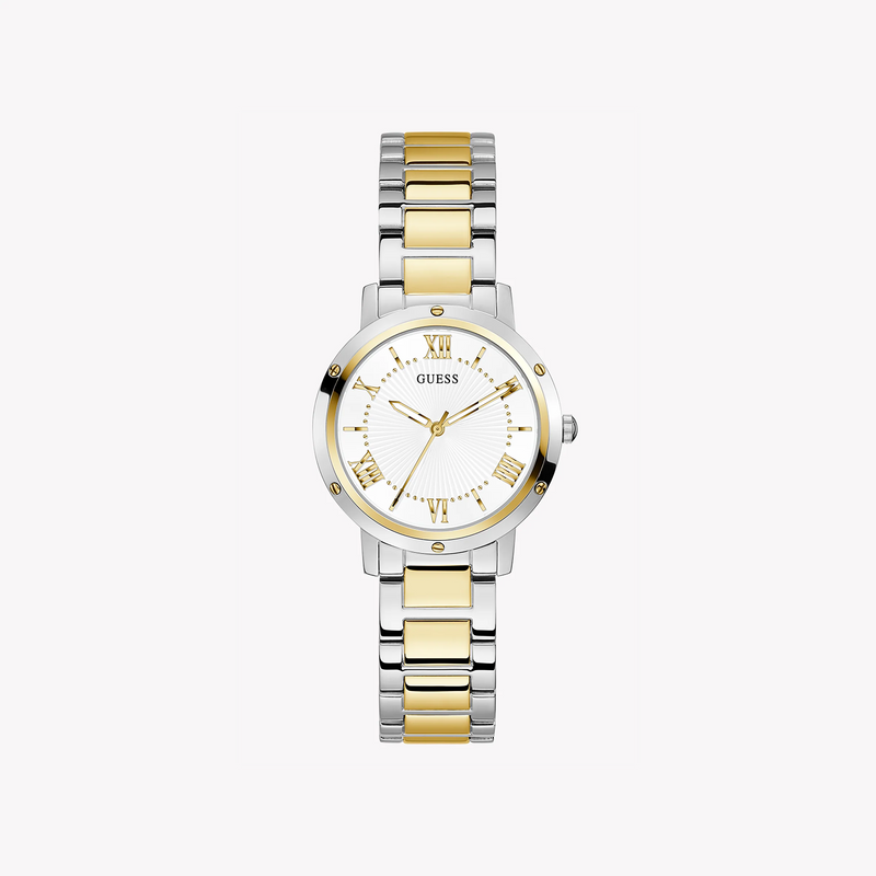 Guess Women's Gold Stainless Steel Watch, White Dial | Gw0404l2 by i-watch