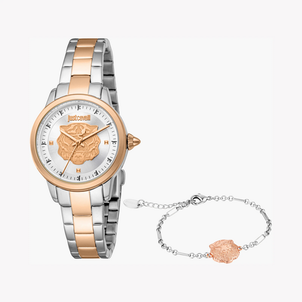 Just Cavalli Women's Two-Tone Watch, Silver Dial | Jc1l334m0105 by i-watch