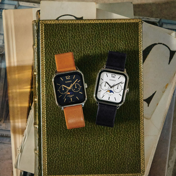 CASIO MTP-M305L-1AV ADVENTURE READY - ELEGANTALLY RUGGED UNISEX WATCH with brown leather band and black dial-i-Watch-3