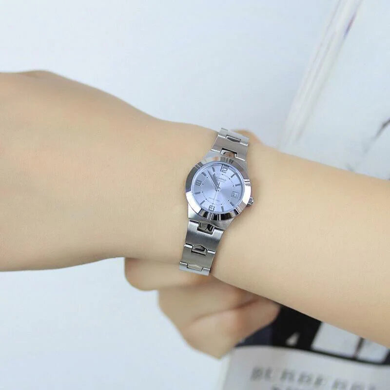 Casio Women's Stainless Steel Watch, Silver & Blue | Ltp-1241d-2adf by i-watch