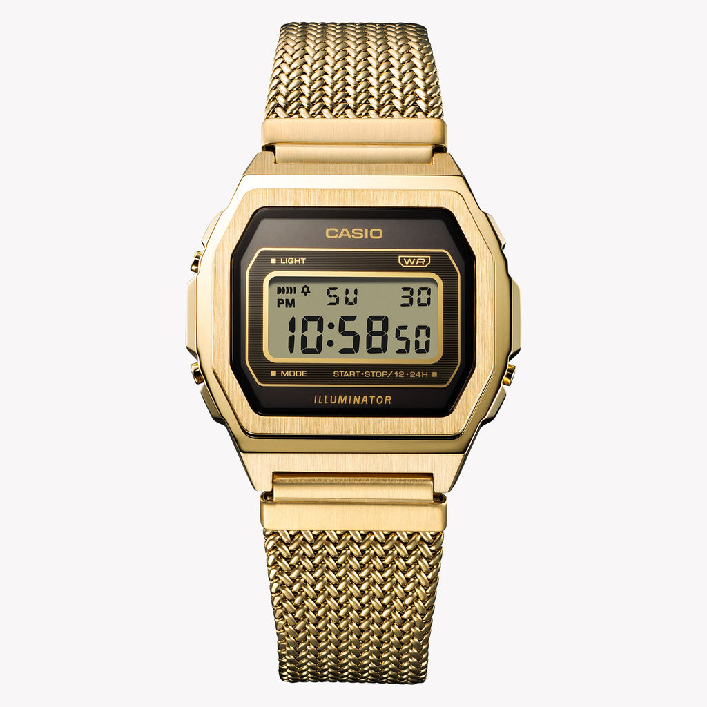 CASIO A1000MGA-5EF TIMELESS ELEGANCE - UNISEX GOLD MESH WATCH WITH CLASSIC MINIMALIST DESIGN-i-Watch-3
