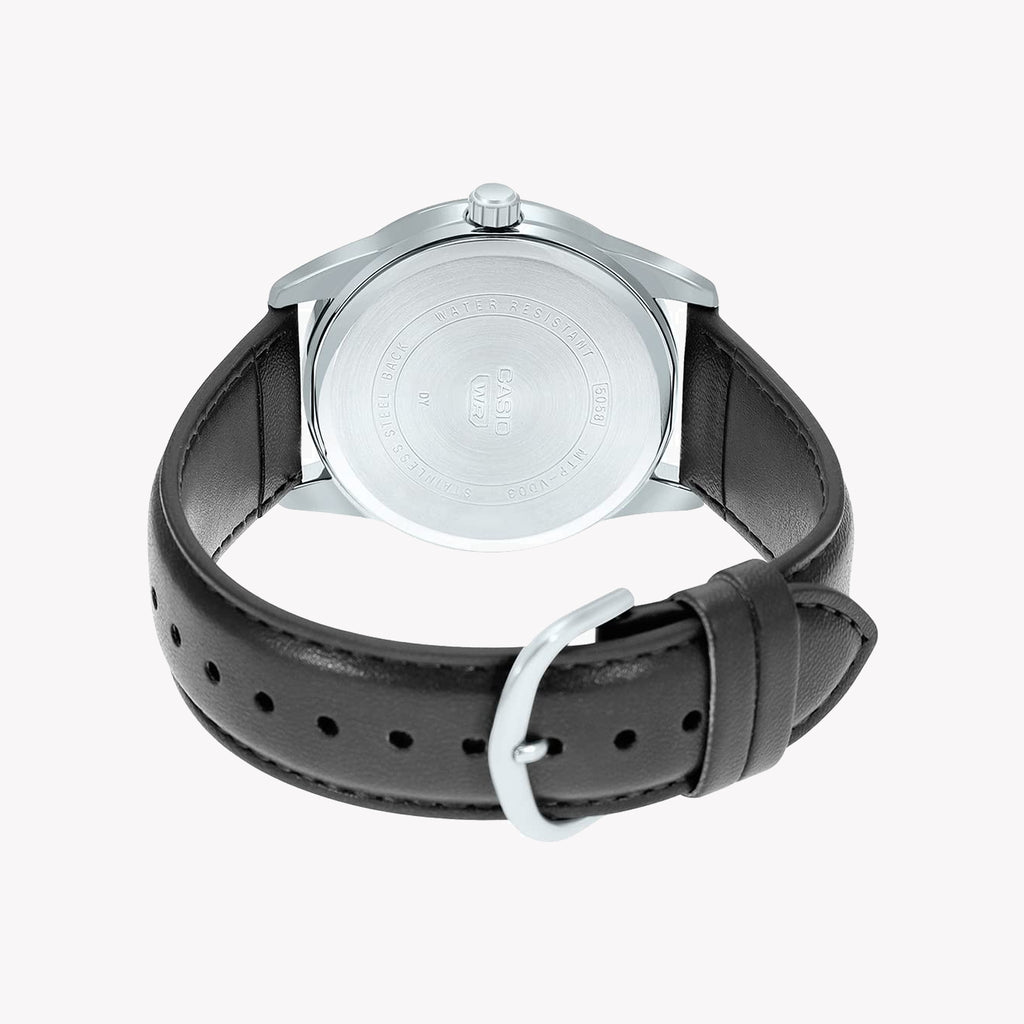 CASIO MTP-VD03L-1A BOLD ELEGANCE - MEN'S STAINLESS STEEL WATCH WITH CARBON DIAL & LEATHER BAND-i-Watch-5