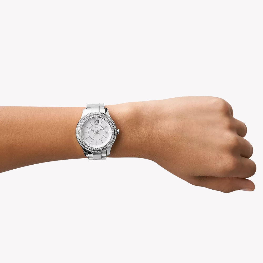 FOSSIL ES5130 ELEGANT SILVERTIME - MODERN WOMEN'S WATCH WITH CHIC WHITE DIAL & STAINLESS STEEL BAND-i-Watch-4