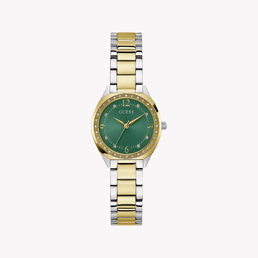 Guess Women's Gold/Silver Watch, Green Dial | Gw0767l4 by i-watch