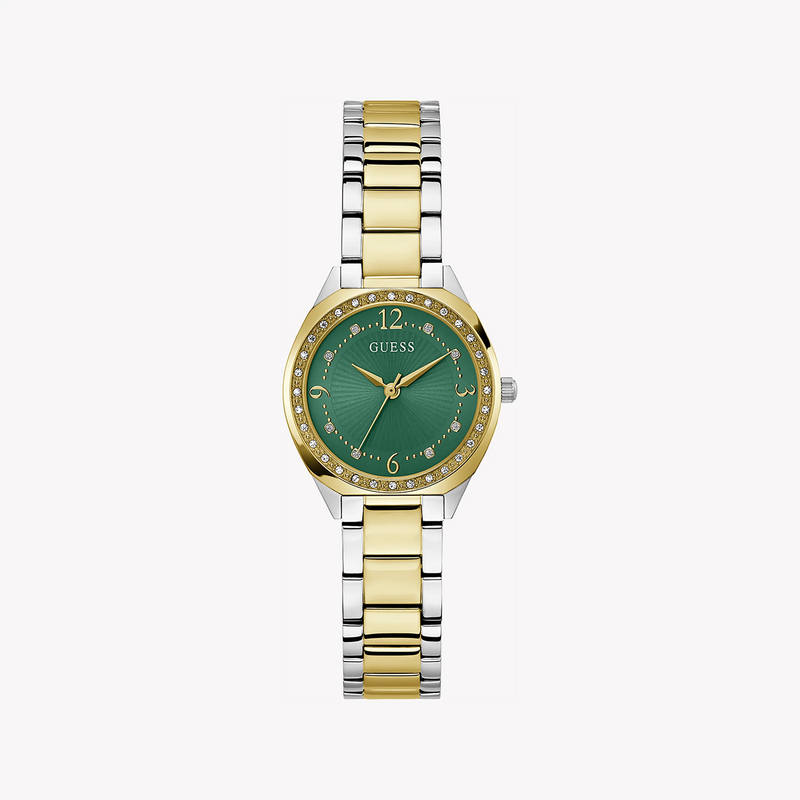 Guess Women's Gold/Silver Watch, Green Dial | Gw0767l4 by i-watch