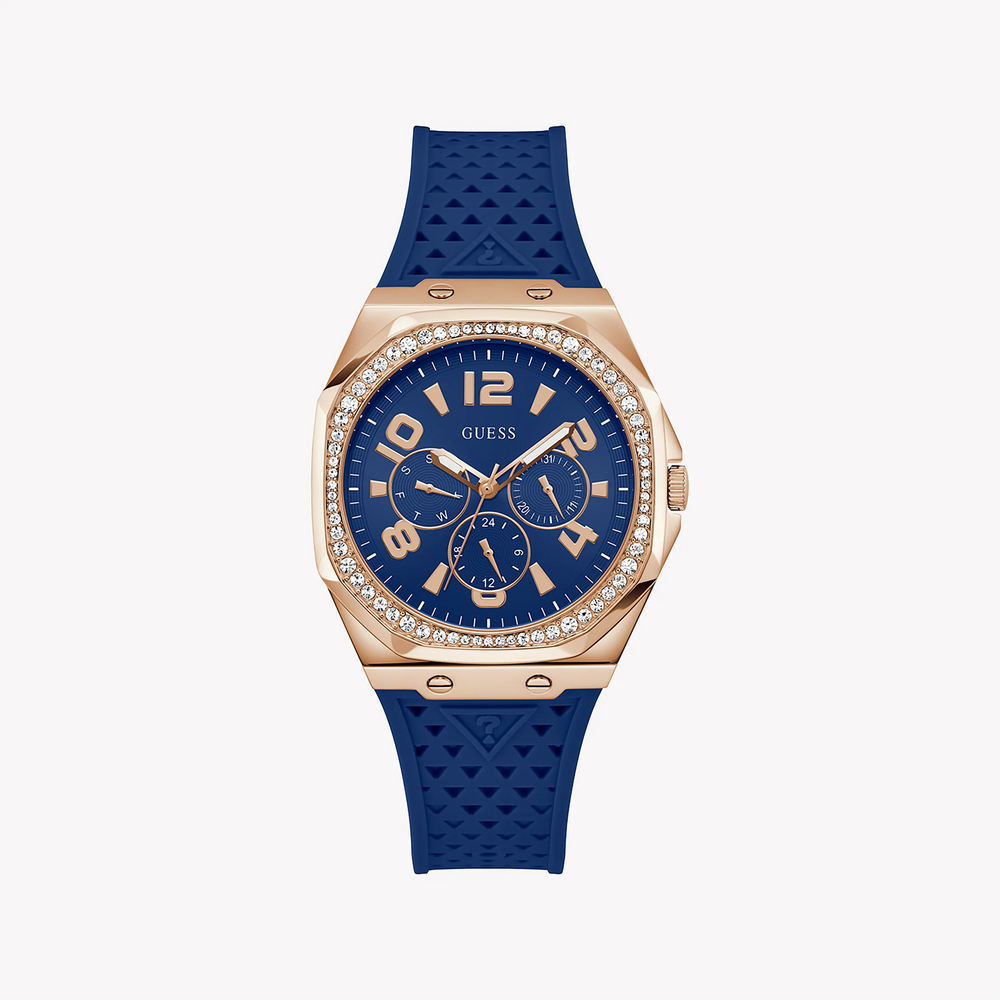 Guess Women's Rose Gold & Blue Silicone Watch | Gw0694l4 by i-watch