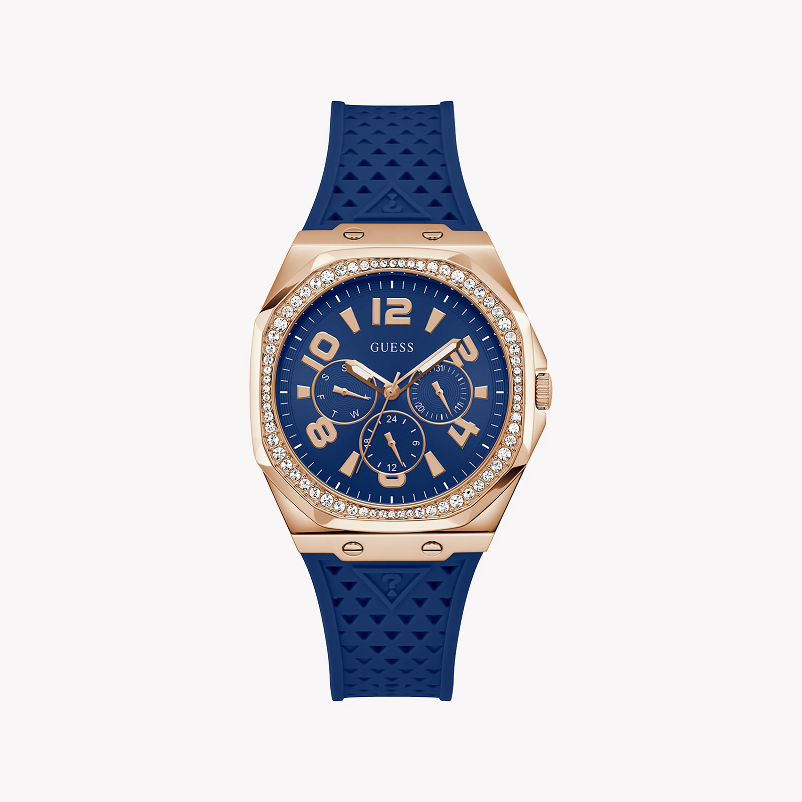 Guess Women's Rose Gold & Blue Silicone Watch | Gw0694l4 by i-watch