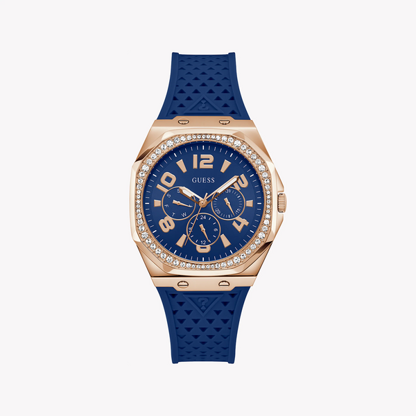 Guess Women's Rose Gold & Blue Silicone Watch | Gw0694l4 by i-watch