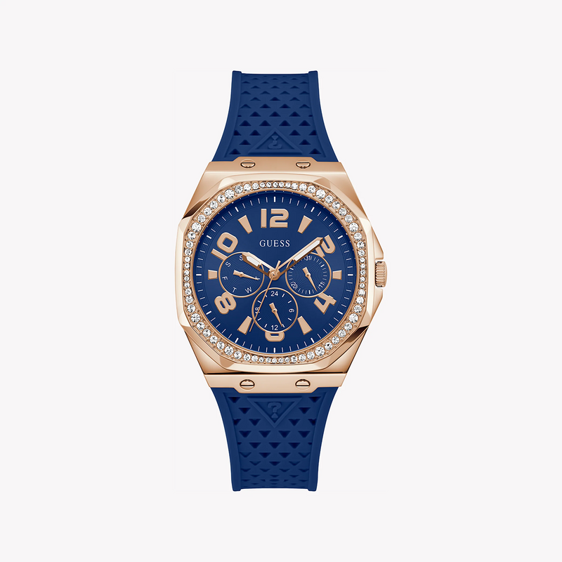 Guess Women's Rose Gold & Blue Silicone Watch | Gw0694l4 by i-watch
