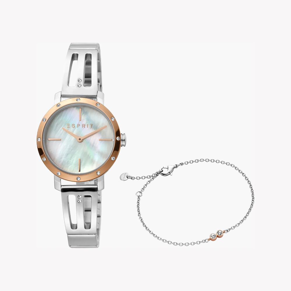 Esprit Women's Silver Stainless Steel Watch, White Dial | Es1l208m0025 by i-watch