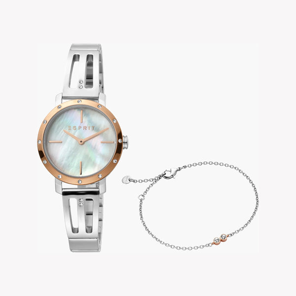 Esprit Women's Silver Stainless Steel Watch, White Dial | Es1l208m0025 by i-watch