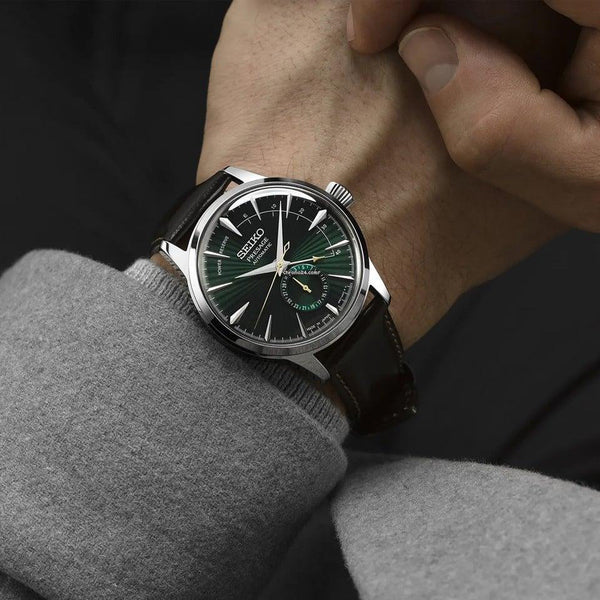 Seiko Presage Men's Silver Watch, Black Dial | Ssa459j1